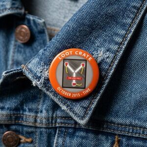 Loot Crate October 2015 Time Flux Capacitor Back to the Future Pin Badge Orange